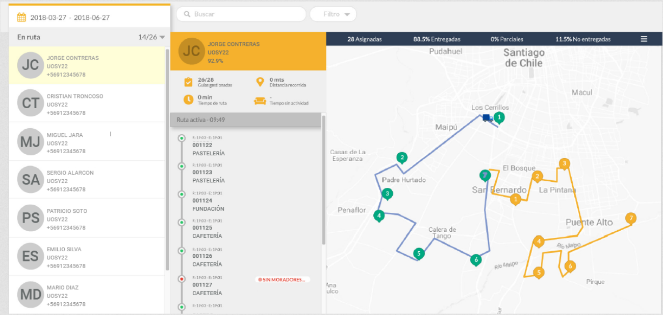live tracking simpliroute